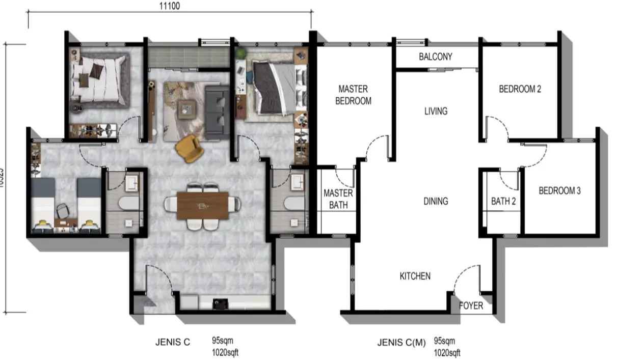 Parkland Type C Floor Plan